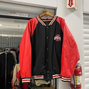 Steve‎ Barrys Ohio State Buckeyes Varsity Jacket Mens XXL Black Red
